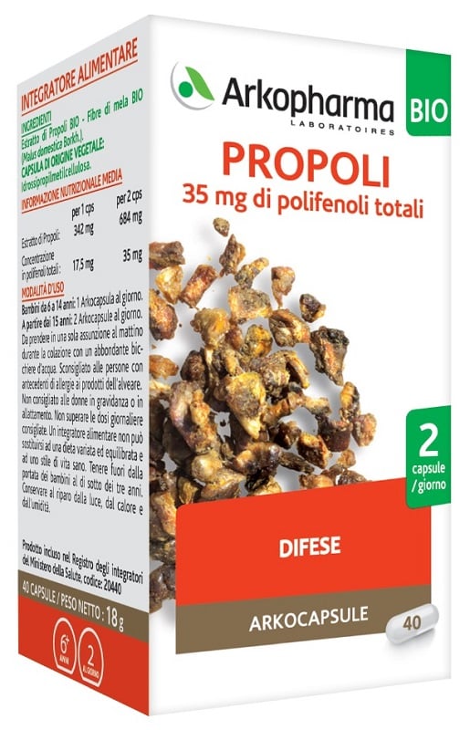 Propoli bio arkocapsule 40 capsule - arkofarm srl