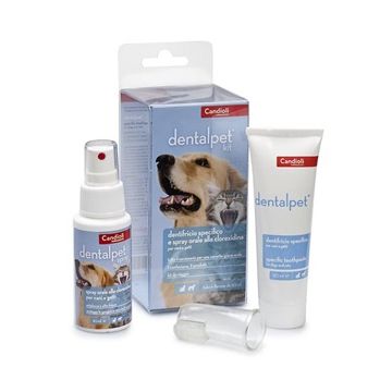 Dentalpet kit dentifricio 50ml+spray orale 50ml+1 ditale