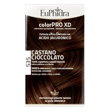 Euphidra colorpro xd 535 castano cioccolato gel colorante capelli in flacone + attivante + balsamo +