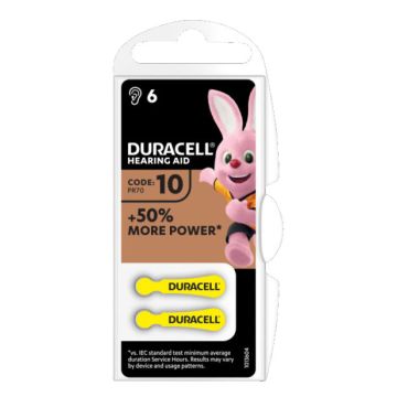Duracell easy tab 10 giallo batteria per apparecchio acustico - 