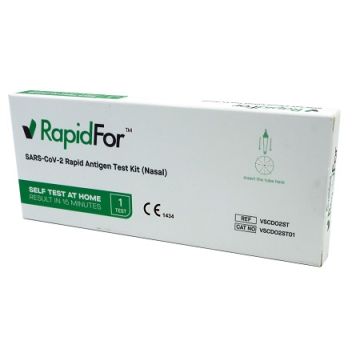 Rapidfor - Kit 5 Test Tampone Rapido Covid-19 Nasale - Autodiagnostico Self Test - Certificato CE - Confezione 5 pezzi - 