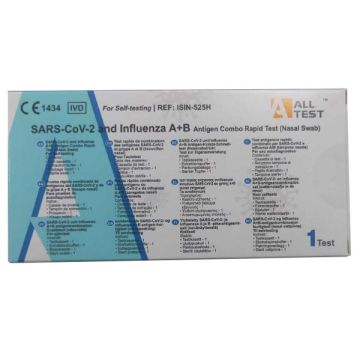 AllTest - Test Rapido Tampone Influenza A+B e Covid 19 - Autodiagnostico - 1Pz - 