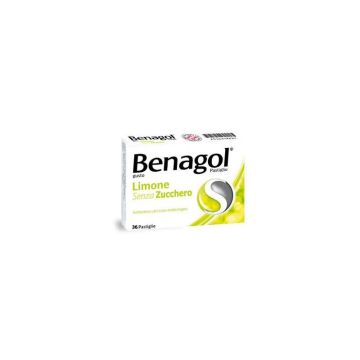 benagol antisettico 36 pastiglie limone senza zucchero - 