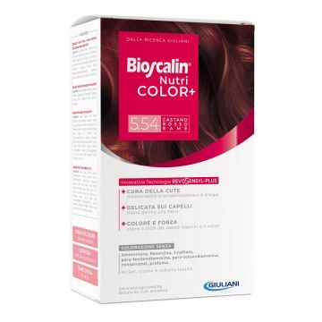 Bioscalin nutricolor plus 5,54 castano rosso rame crema colorante 40 ml + rivelatore crema 60 ml + s - 